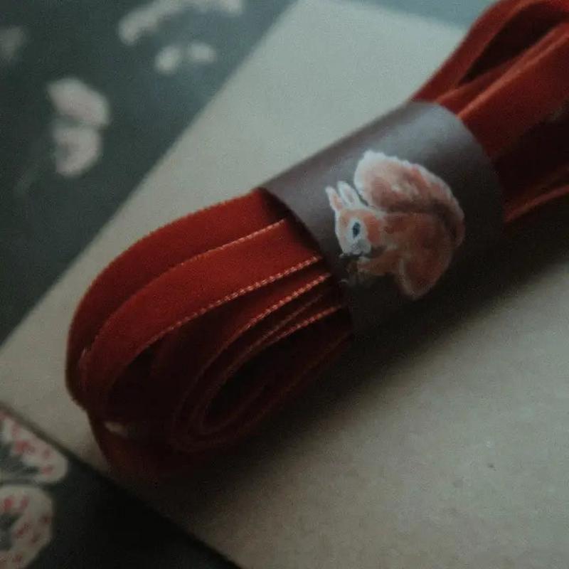 10ft Burnt Scarlet Velvet Ribbon