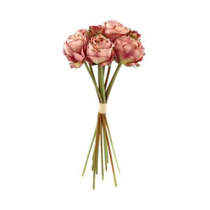 13" Faux Dried Lavender Rose Bunch
