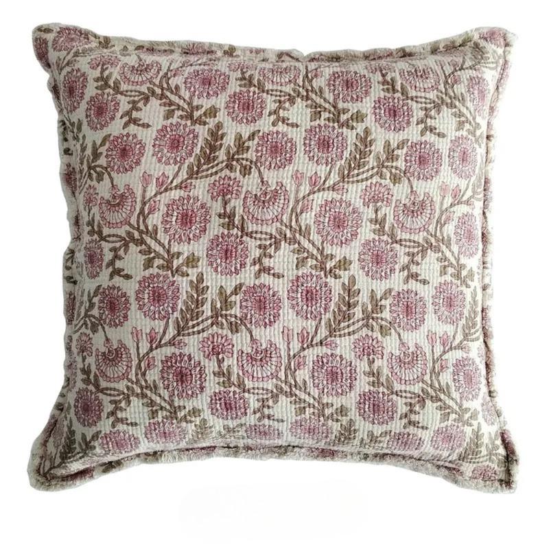 26" Clematis Botanical Print Pillow