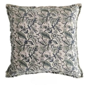 26" Cornflower Botanical Print Pillow