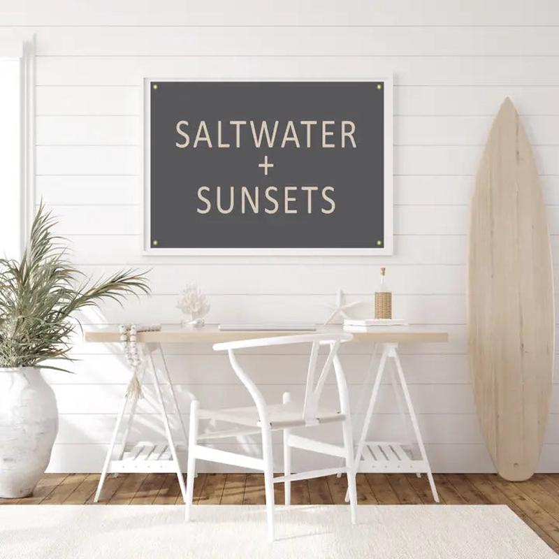 36x24 Saltwater and Sunsets Wall Canvas Flag - Choose Color