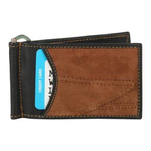 Brown Money Clip Leather Wallet