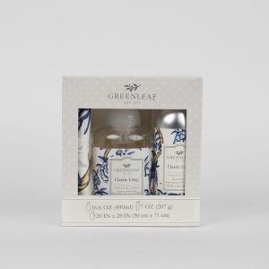 Classic Linen Foaming Hand Soap, Room Spray, and Tea Towel Gift Set