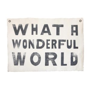 What A Wonderful World Hand Painted Wall Hanging