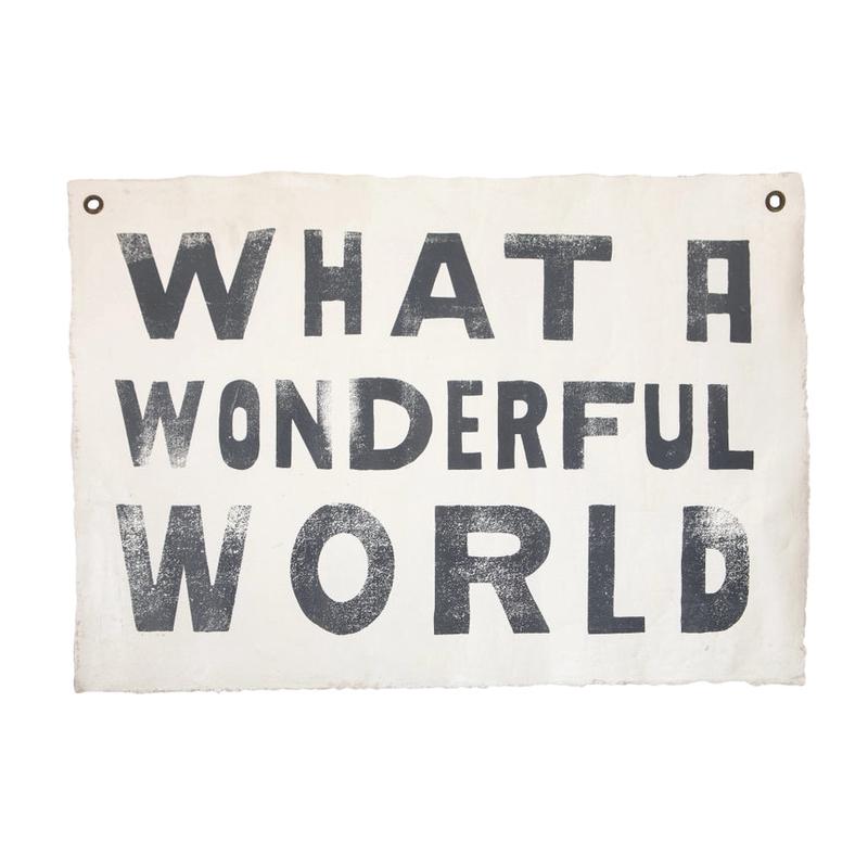 What A Wonderful World Hand Painted Wall Hanging