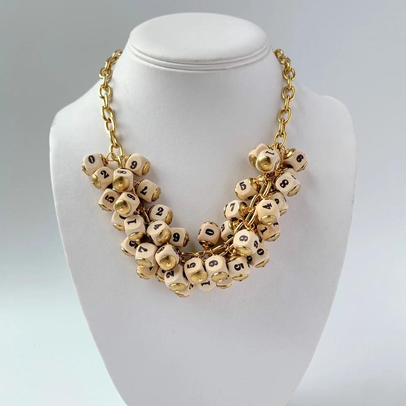 Wooden Number Charm Necklace