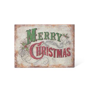 26" Aged Merry Christmas Sign