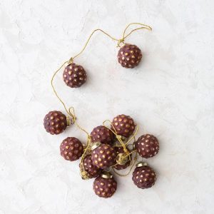 72" Mercury Glass Burgundy Hobnail Ornament Garland