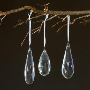 Faceted Crystal Drop Clear Ornament - Choose Style
