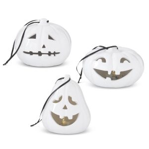 Handmade White Ceramic Jack O Lantern - Choose Style