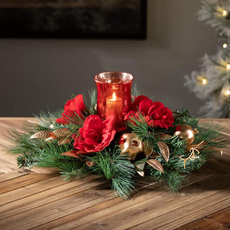 Magnolia Pomegranate Holiday Centerpiece