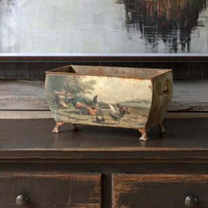 Poulets Rectangular Tole Container