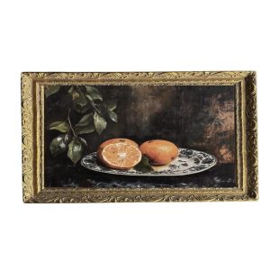 Vintage Style Mandarin Art in French Brass Gold Mould Framed Art - Choose Size