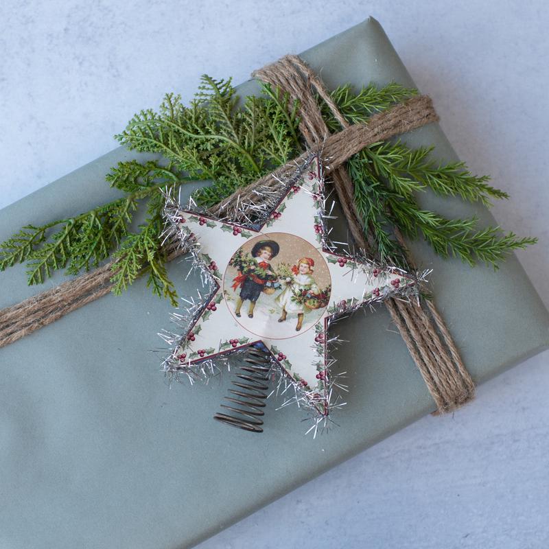 Vintage Style Victorian Children Star Tree Topper