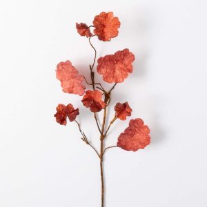 33" Geranium Leaf Stem - Orange
