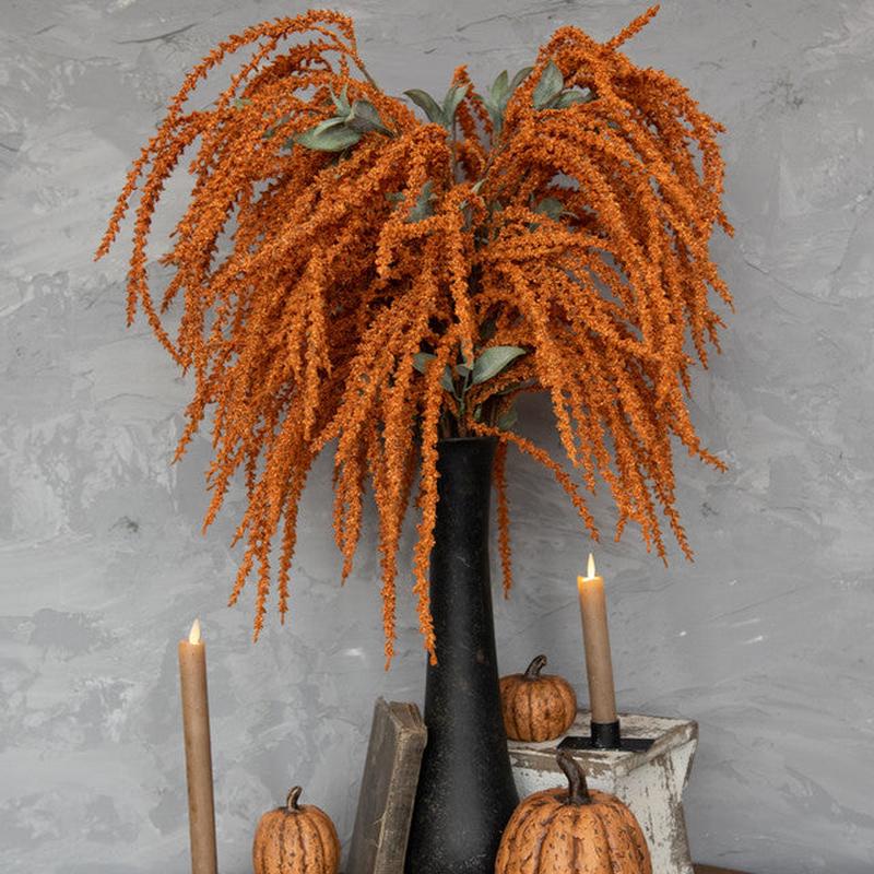 39" Orange Amaranthus Hanging Spray Stem