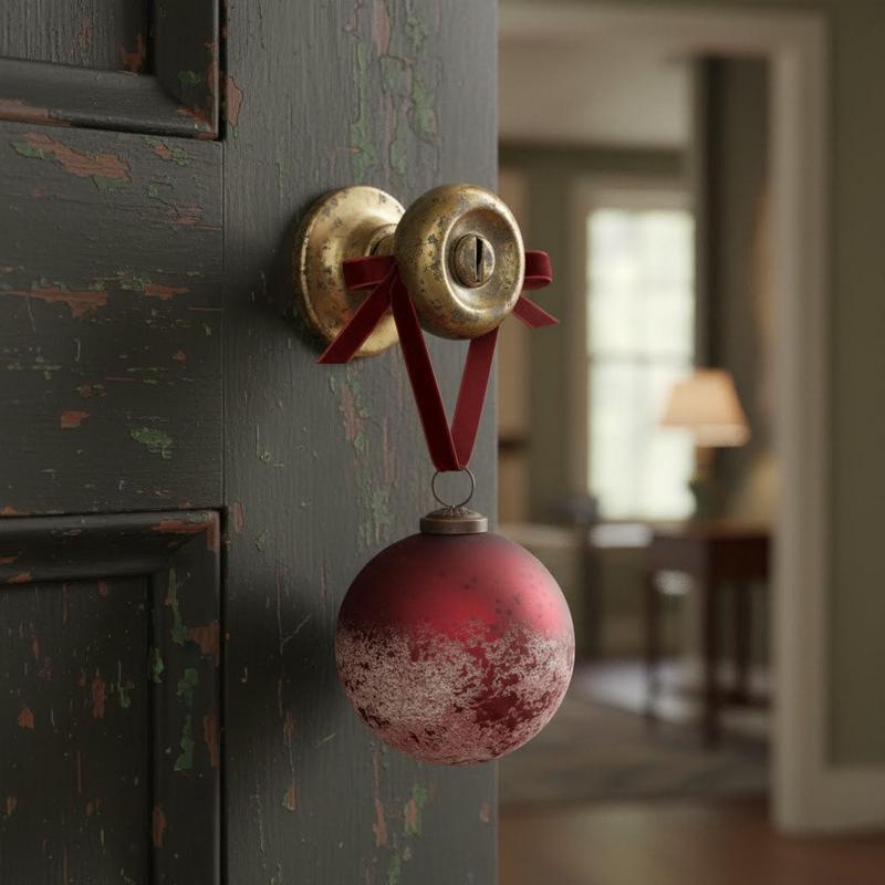 4" Dark Red Glass Ornament with Speckled White