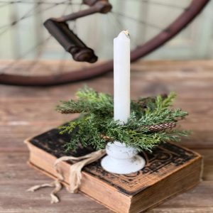 6" Prickly Pine Taper Candle Ring