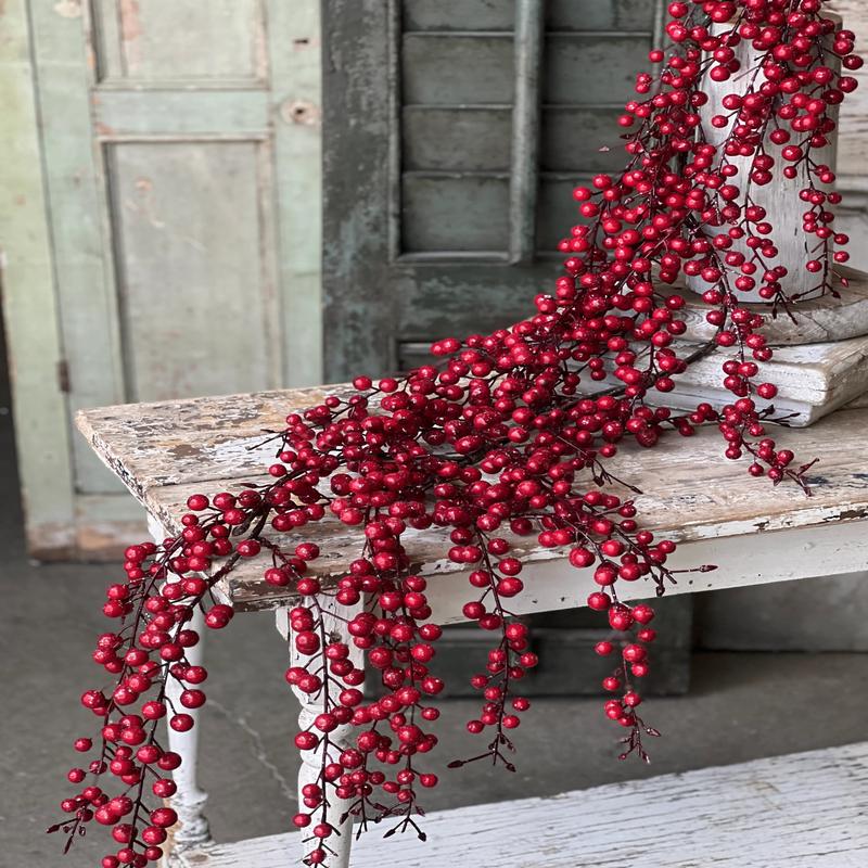 60" Iced Weatherproof Berry Garland