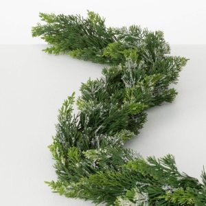 72" Frosted Green Cedar Garland