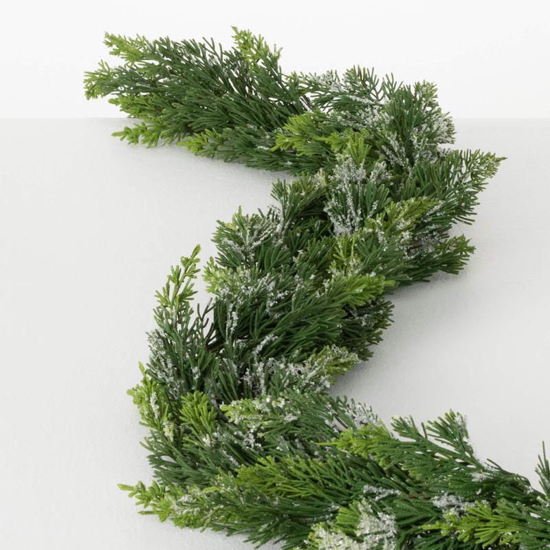 72" Frosted Green Cedar Garland