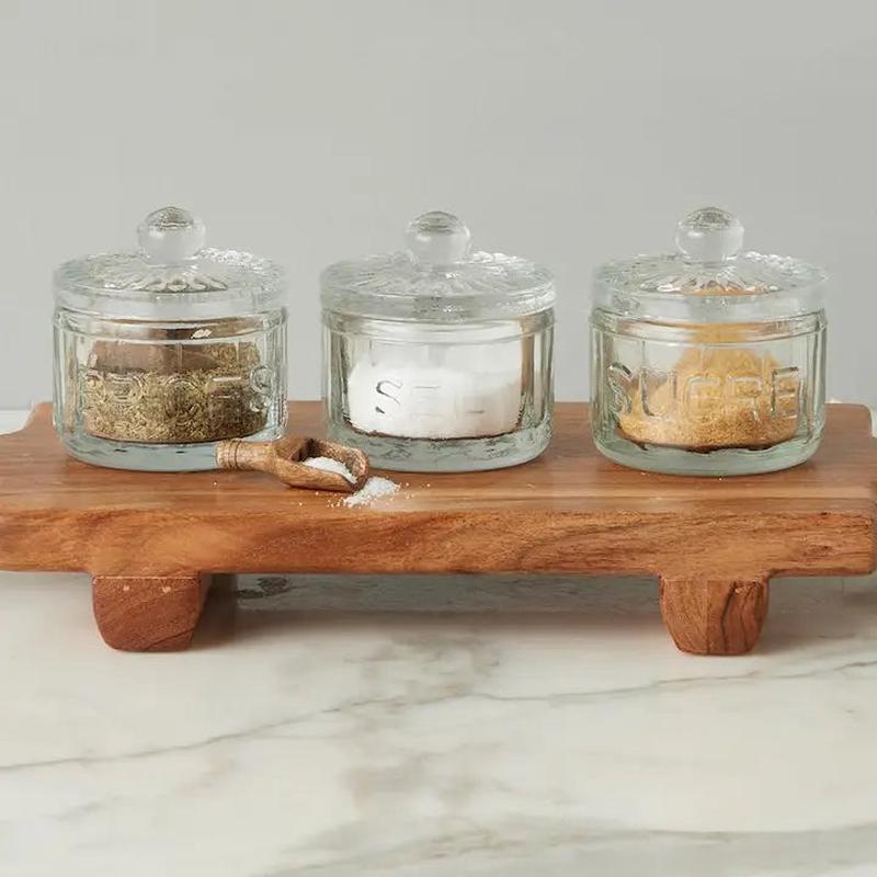 Bistro Glass Salt Cellar with Scoop - Choose Style