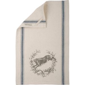 Jumping Rabbit Kitchen Towel - Blue