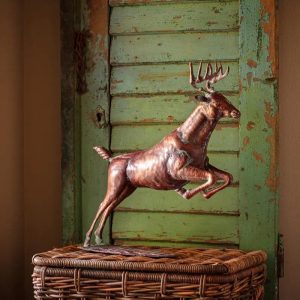 Leaping Stag With Verdigris Finish