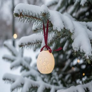 Luumii Lights Porcelain Christmas Ball Ornament - Snowman