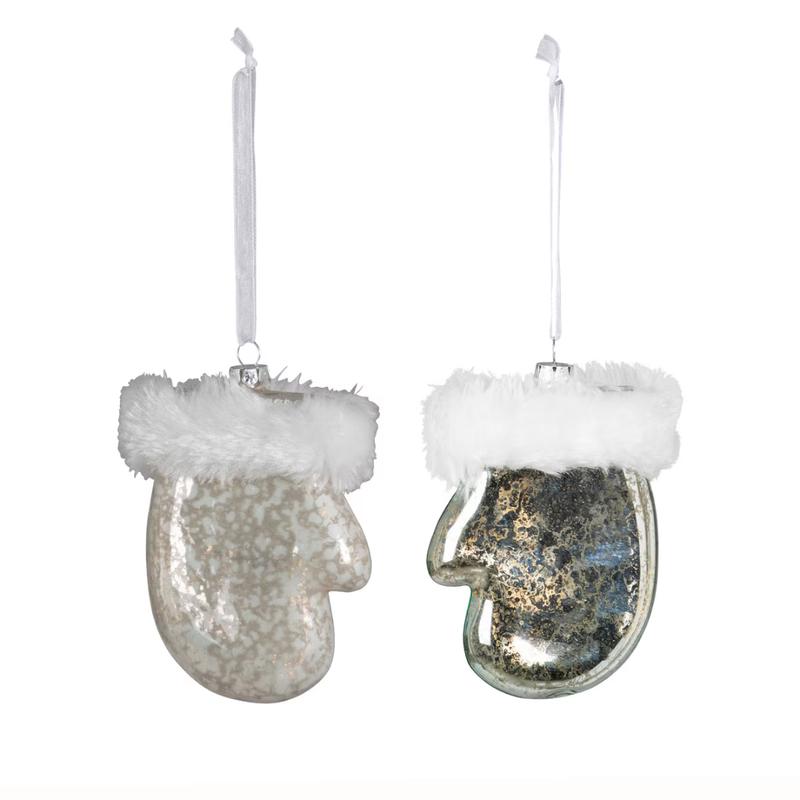 Northern Lights Glass Mitten Ornament - Choose Style