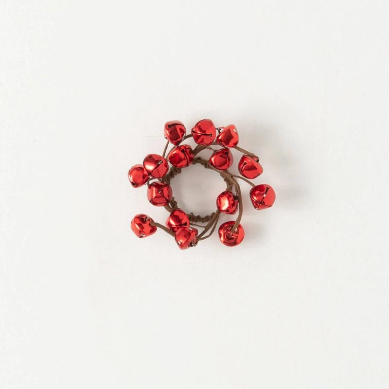 Red Jingle Bell Napkin Ring or Taper Ring