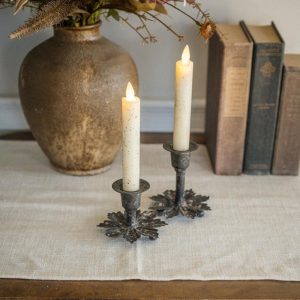 Rustic Leaf Taper Candle Holder - Choose Size