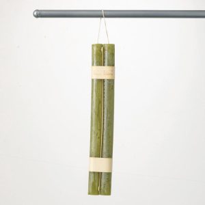 Set OF 2 Hanging Timber Candle - Moss Green