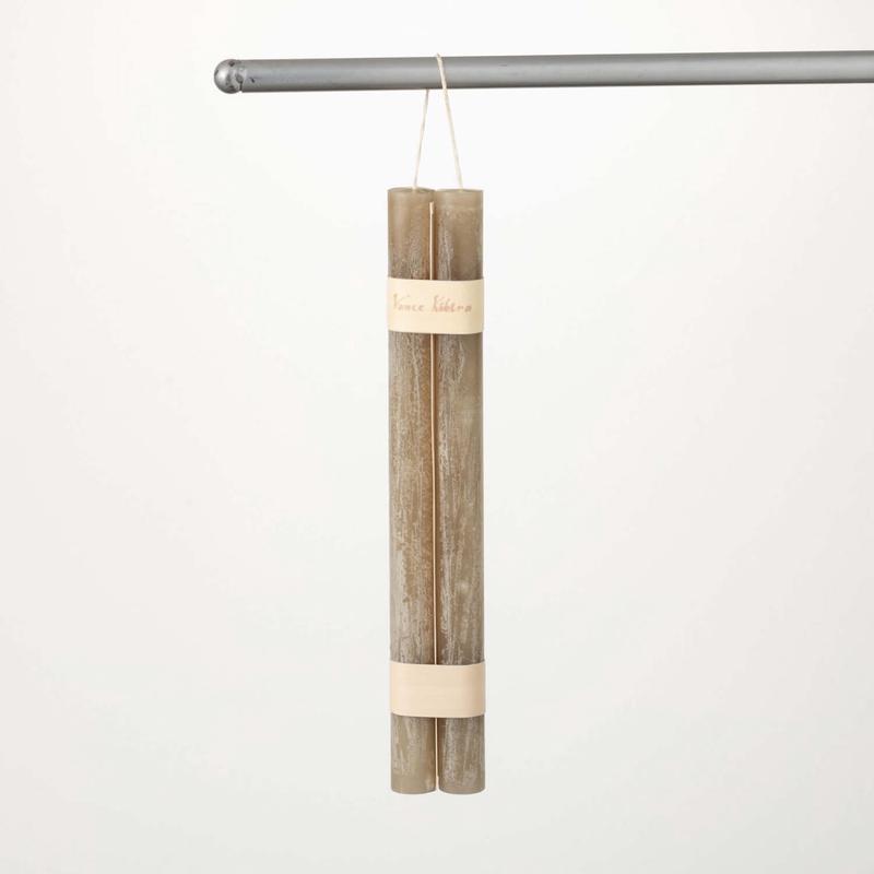Set OF 2 Hanging Timber Candle - Taupe