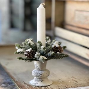 Snowy Mini Cone Taper Candle Ring