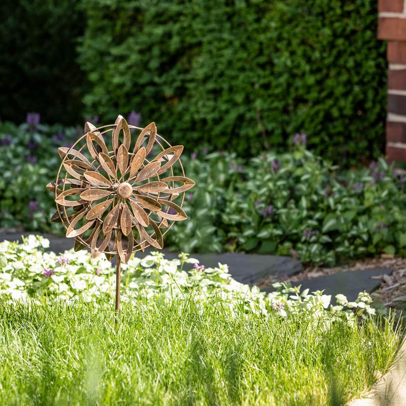 Spinning Flower Garden Stake