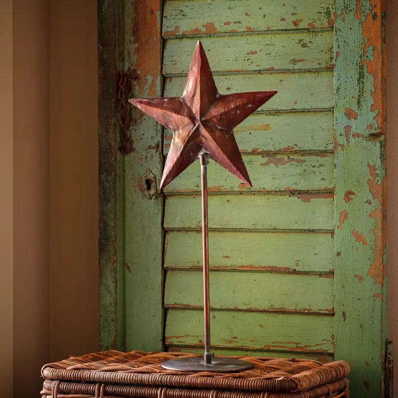 Verdigris Finished Star With Stand