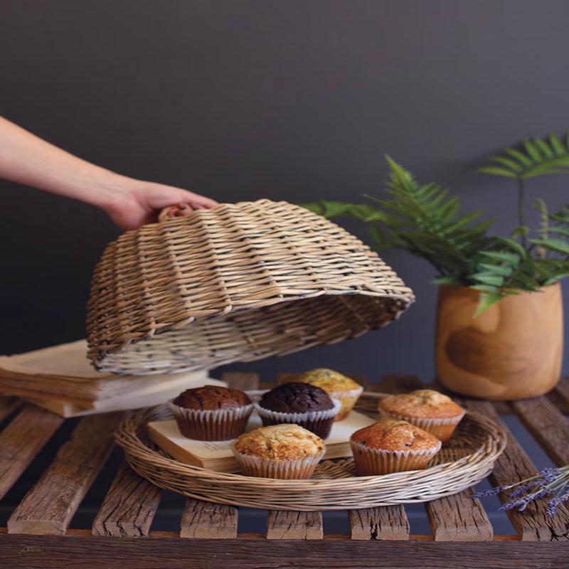 Wicker Serving Tray with Dome Cover - More Coming Soon