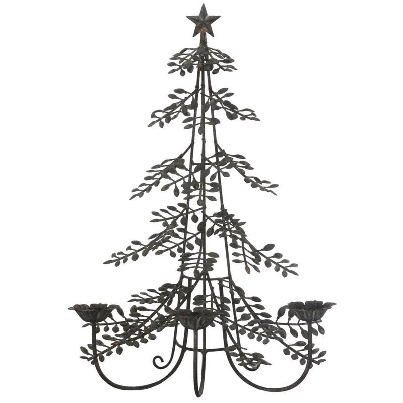 27" Christmas Tree Candle Holder - Table Or Wall