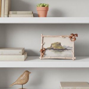 4" x 6" Enameled Metal Photo Frame with 3D Mushrooms