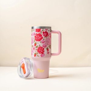 40 oz Lifestyle Flip Straw Tumbler - Rose Garden