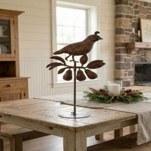 Christmas Tree Topper Verdigris Partridge in a Pear Tree With Stand