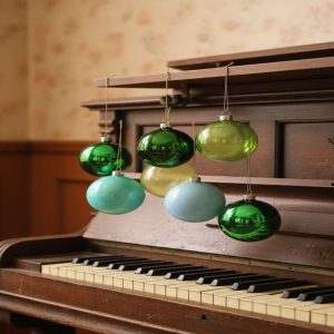 Cody Foster Set of 6 Different Hues 3" Glass Ornaments - Greens