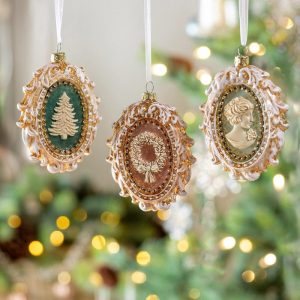 Framed Cameo Glass Ornament - Choose Style