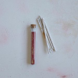 Set of 5 Wood Pencils in Glass Container - Choose Red or White