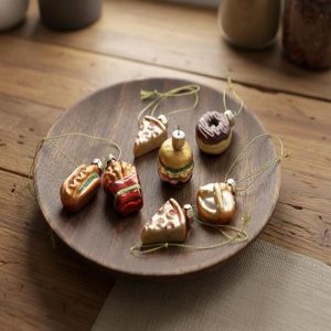 Set of 6 Glass Food Ornaments
