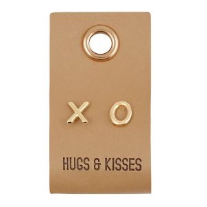 XO Kisses and Hugs on Leather Tag Earrings