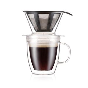 Coffee Dripper + Double Wall Mug, 12 oz