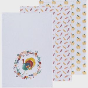 Harvest Turkey Bakers Floursack Dishtowels | Set of 3