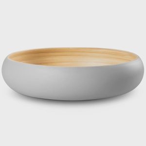 Lexa Bamboo Fruit Bowl, 12", Gray